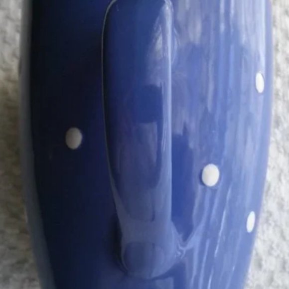 Glossy Ceramic Coffee Mug, Polka Dot, Blue & White - Picture 6 of 14